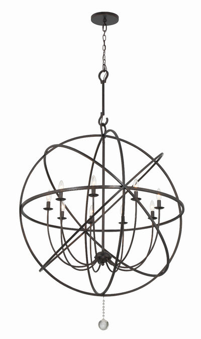 Solaris 9 Light English Bronze Sphere Chandelier Chandelier Crystorama