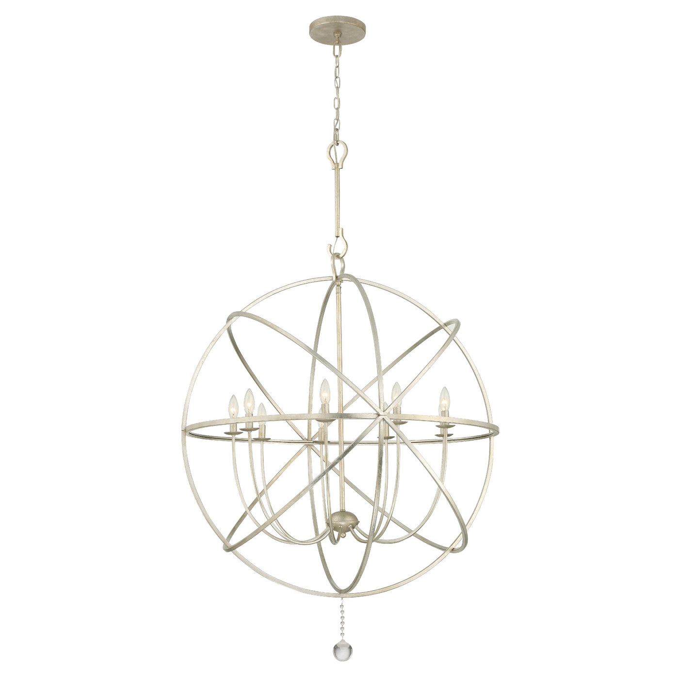 Solaris 9 Light Olde Silver Sphere Chandelier Chandelier Crystorama