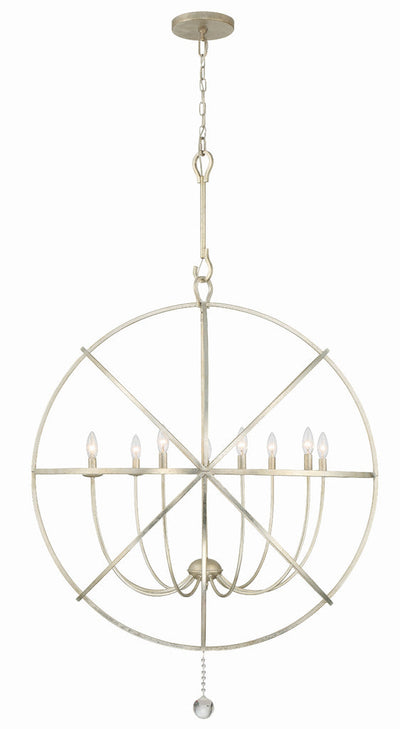 Solaris 9 Light Olde Silver Sphere Chandelier Chandelier Crystorama