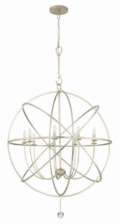 Solaris 9 Light Olde Silver Sphere Chandelier Chandelier Crystorama