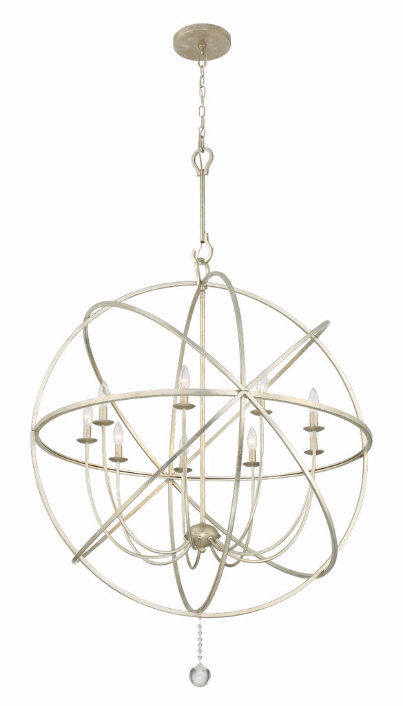 Solaris 9 Light Olde Silver Sphere Chandelier Chandelier Crystorama