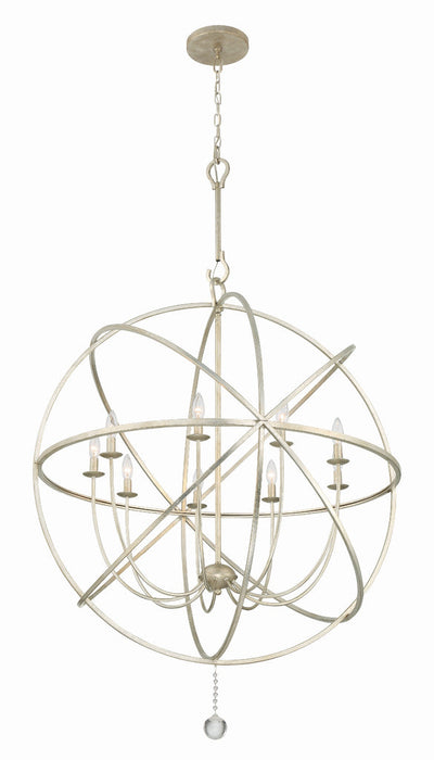 Solaris 9 Light Olde Silver Sphere Chandelier Chandelier Crystorama