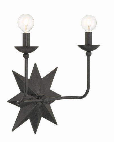 Astro 2 Light Black Sconce Wall Sconce Crystorama