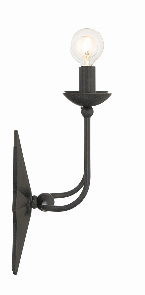 Astro 2 Light Black Sconce Wall Sconce Crystorama