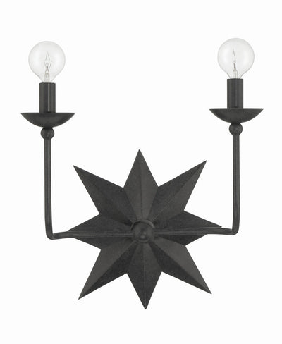 Astro 2 Light Black Sconce Wall Sconce Crystorama