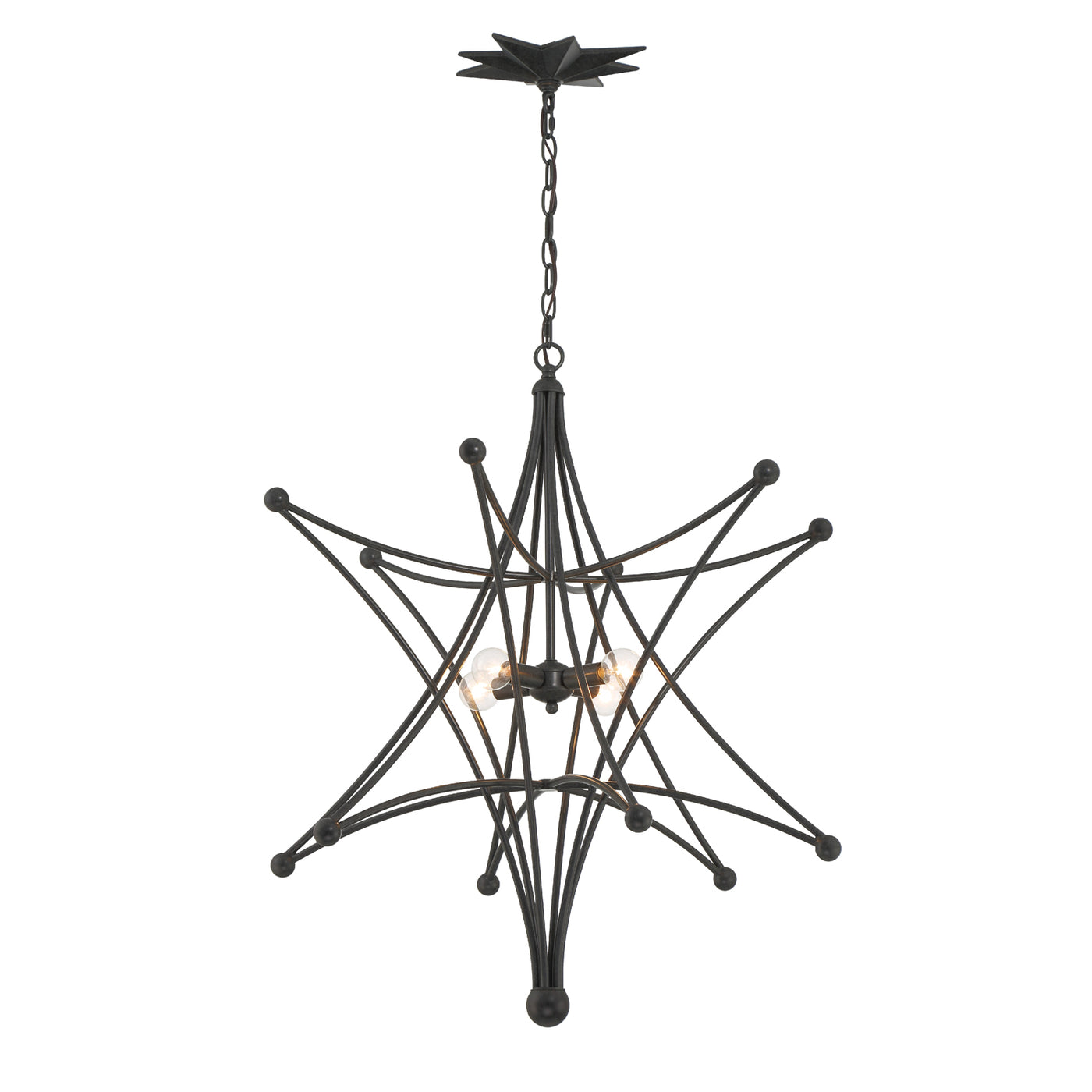 Astro 4 Light Black Chandelier Chandelier Crystorama