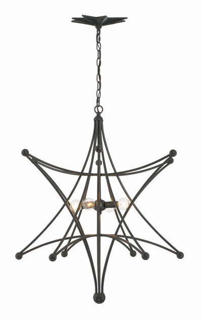 Astro 4 Light Black Chandelier Chandelier Crystorama