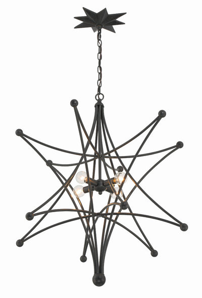 Astro 4 Light Black Chandelier Chandelier Crystorama