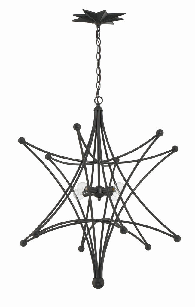 Astro 4 Light Black Chandelier Chandelier Crystorama