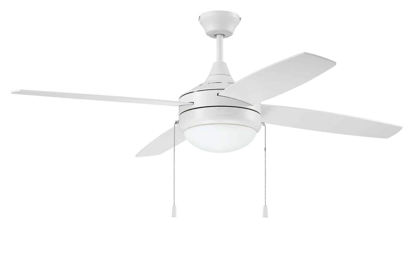 52" Phaze Energy Star 4 in White w/ White Blades Ceiling Fan CRAFTMADE