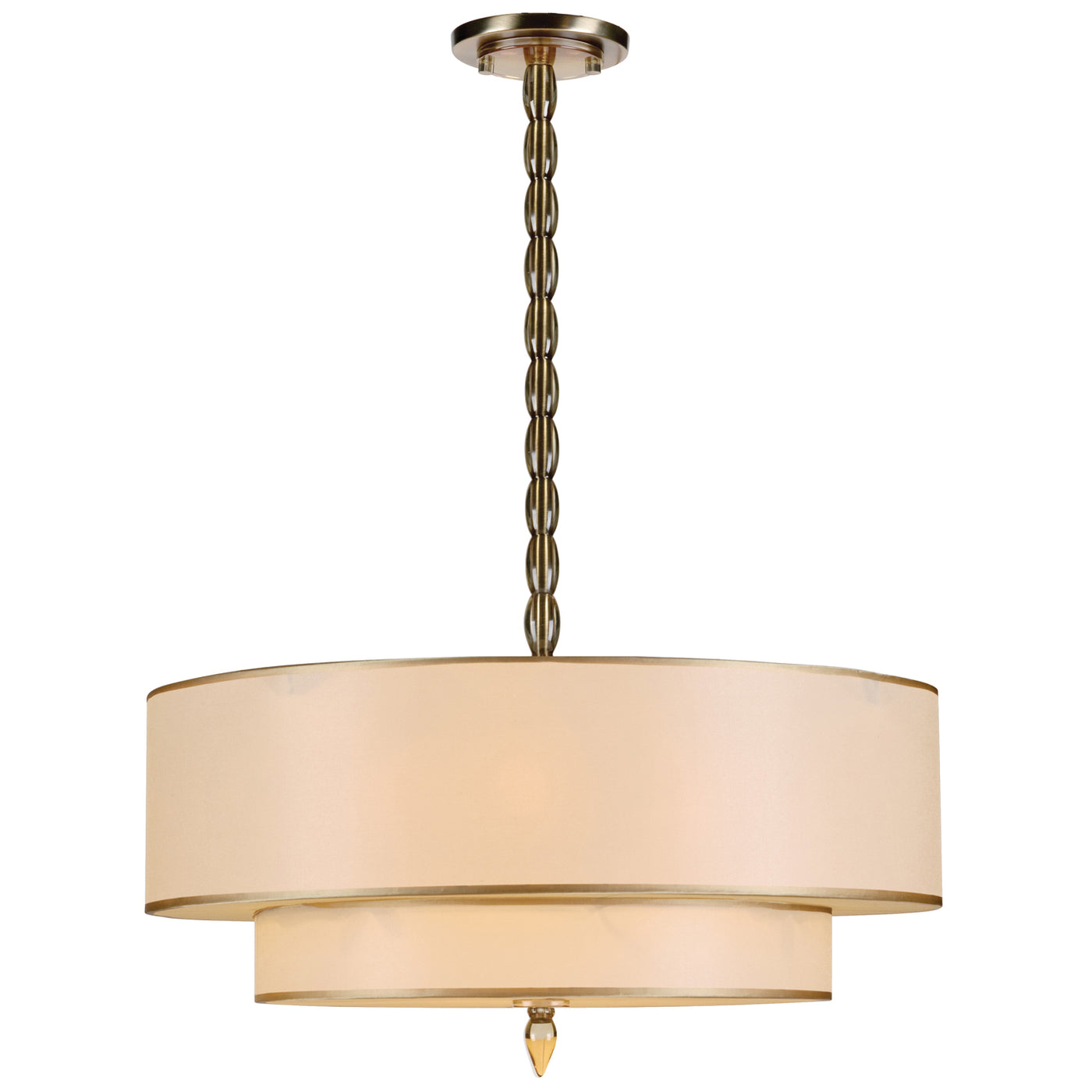 Luxo 5 Light Drum Shade Antique Brass Chandelier Chandelier Crystorama