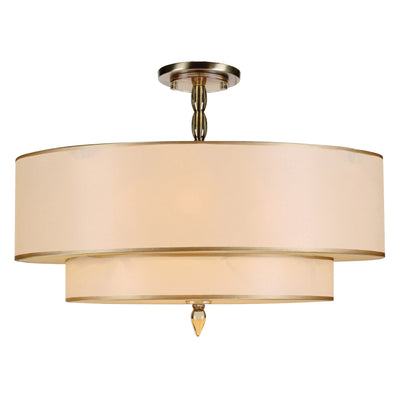 Luxo 5 Light Antique Brass Semi Flush Mount Semi Flush Crystorama