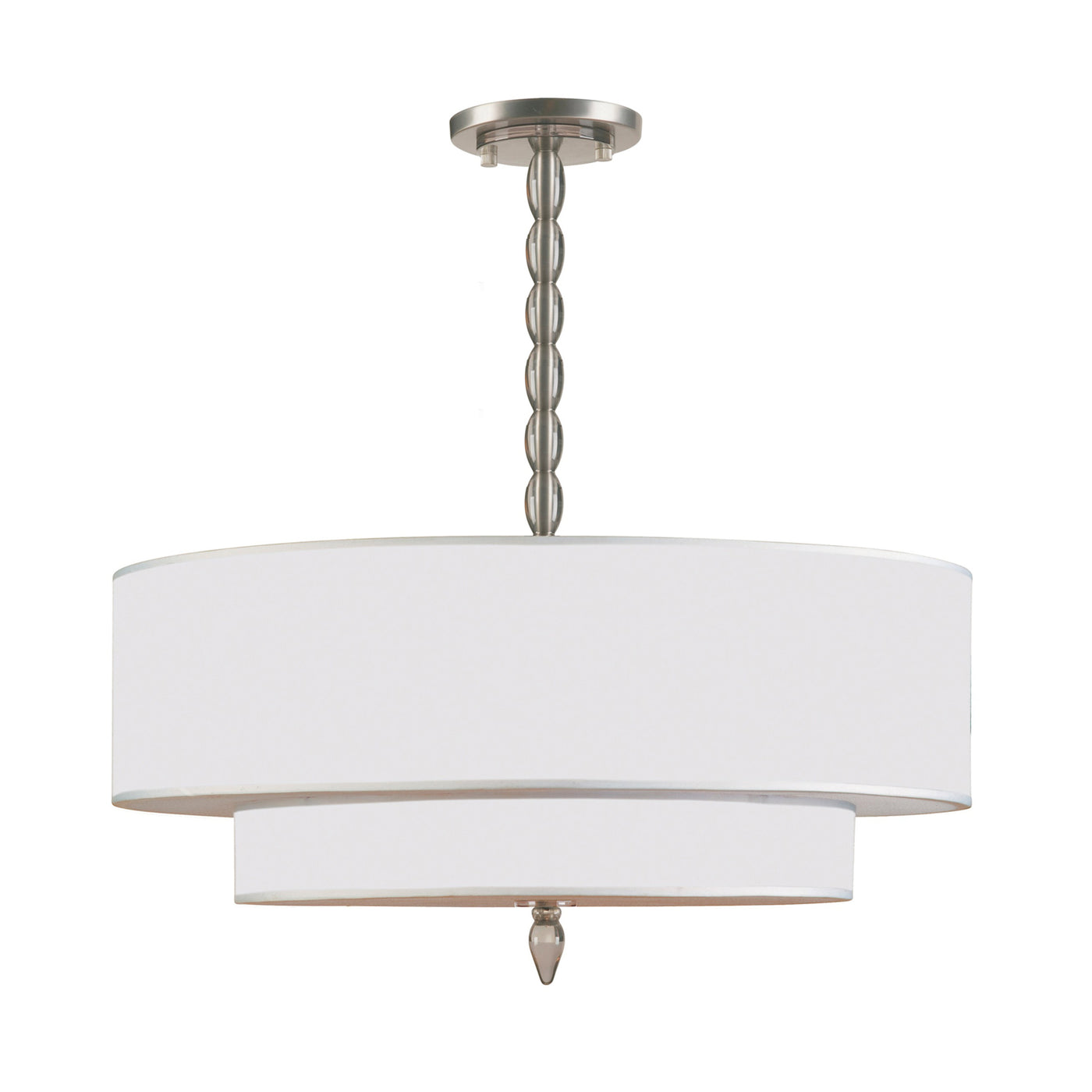 Luxo 5 Light Drum Shade Satin Nickel Chandelier Chandelier Crystorama