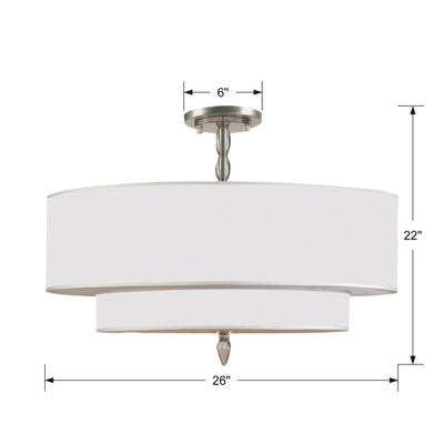 Luxo 5 Light Satin Nickel Semi Flush Mount Semi Flush Crystorama