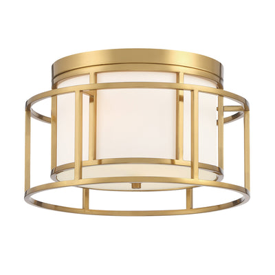 Brian Patrick Flynn Hulton 2 Light Luxe Gold Flush Mount Semi Flush Crystorama