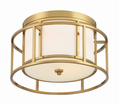 Brian Patrick Flynn Hulton 2 Light Luxe Gold Flush Mount Semi Flush Crystorama