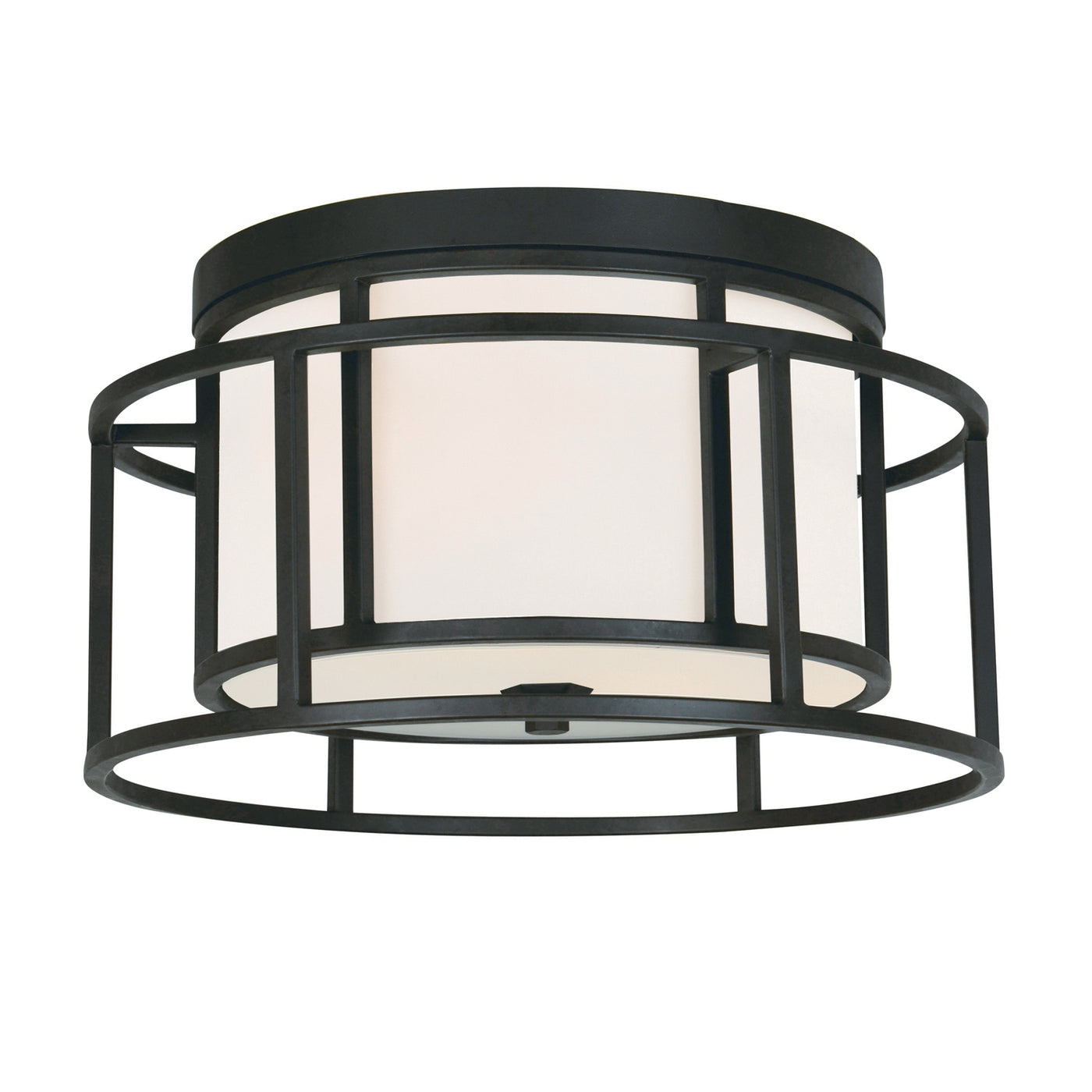 Brian Patrick Flynn Hulton 2 Light Matte Black Flush Mount Semi Flush Crystorama