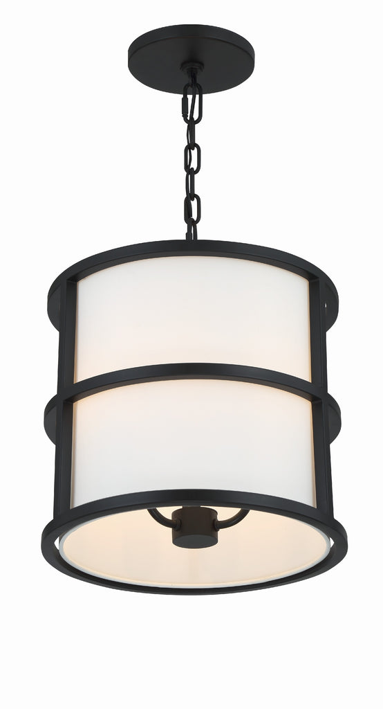 Brian Patrick Flynn Hulton 3 Light Matte Black Mini Chandelier Chandelier Crystorama