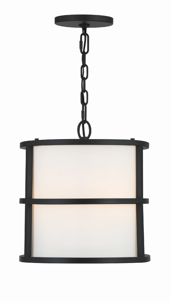 Brian Patrick Flynn Hulton 3 Light Matte Black Mini Chandelier Chandelier Crystorama