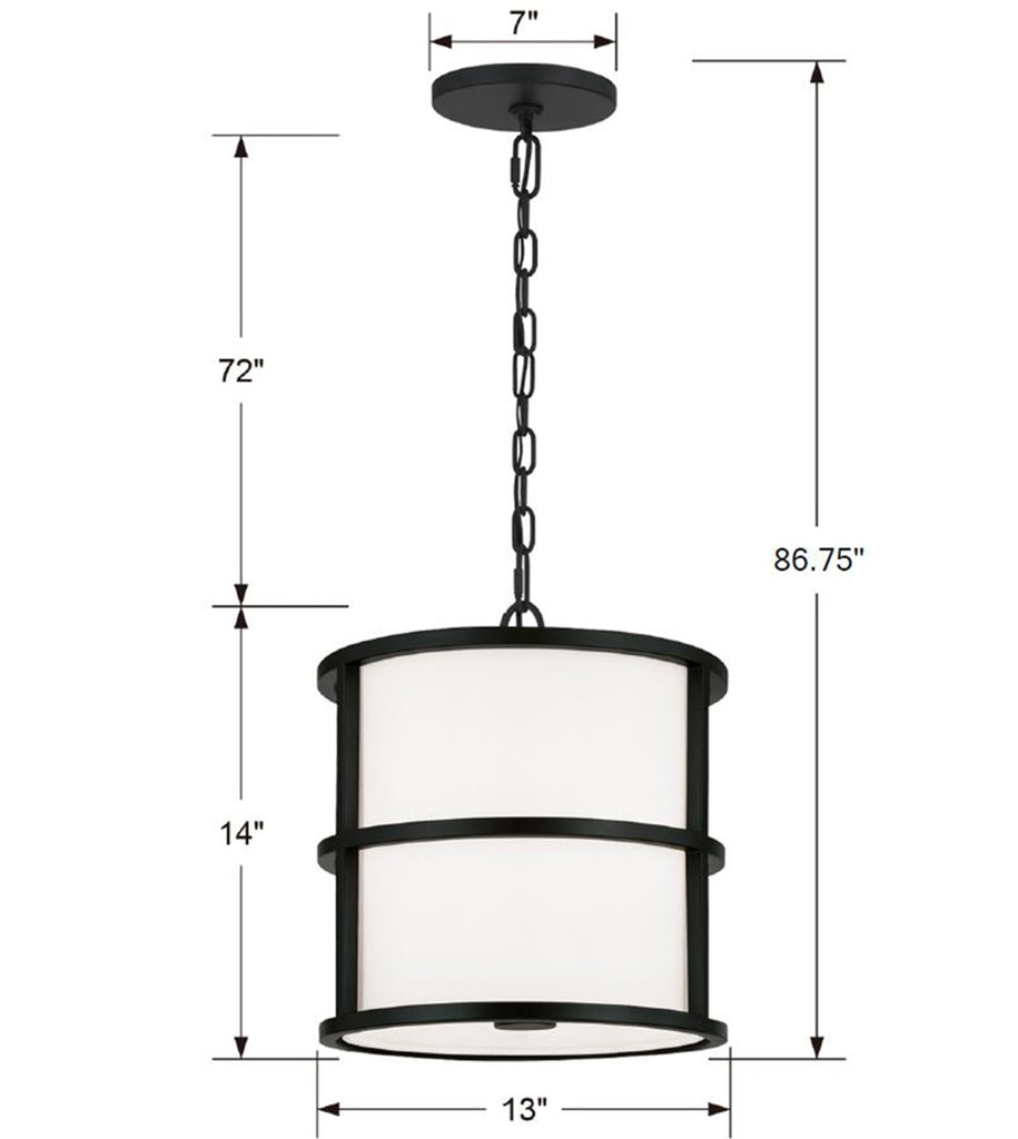 Brian Patrick Flynn Hulton 3 Light Matte Black Mini Chandelier Chandelier Crystorama