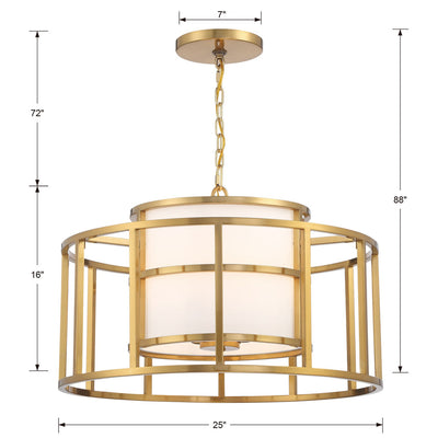 Brian Patrick Flynn Hulton 5 Light Luxe Gold Chandelier Chandelier Crystorama