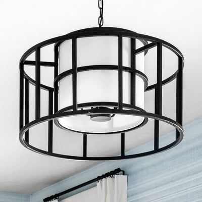 Brian Patrick Flynn Hulton 5 Light Matte Black Chandelier Chandelier Crystorama