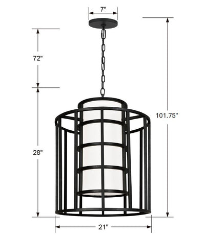 Brian Patrick Flynn Hulton 6 Light Matte Black Chandelier Chandelier Crystorama