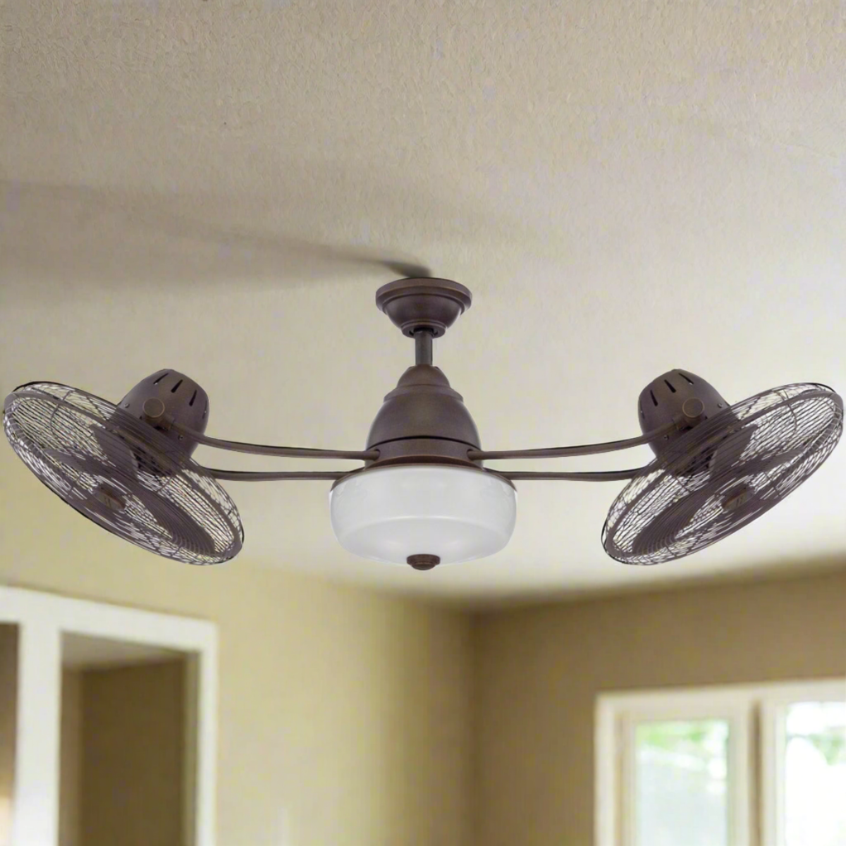 48" Bellows II Indoor/Outdoor (Damp) in Aged Bronze Textured w/ Aged Bronze Blades Ceiling Fan CRAFTMADE