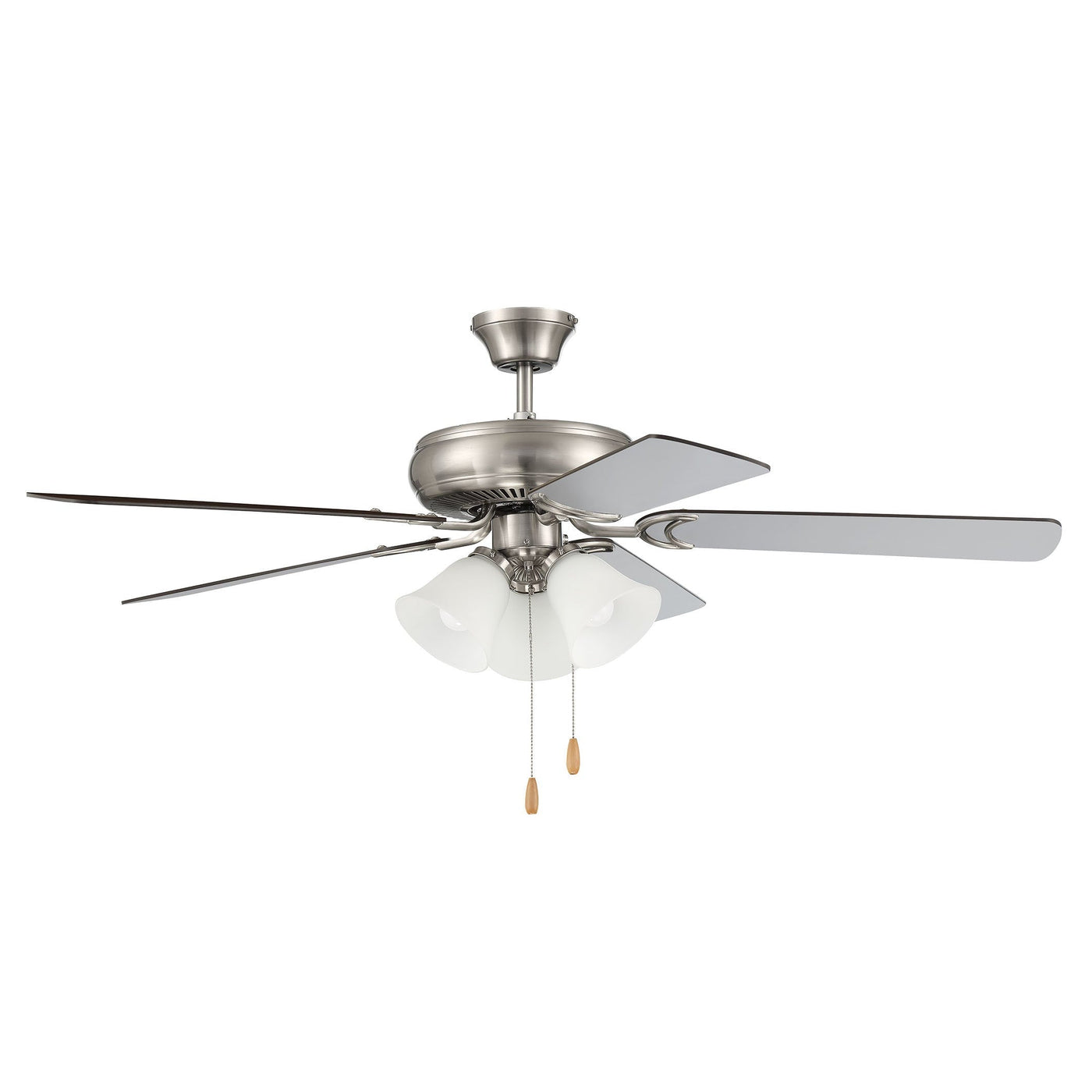 52" Decorator's Choice 3 Light in Brushed Polished Nickel w/ Brushed Nickel/Walnut Blades Ceiling Fan CRAFTMADE