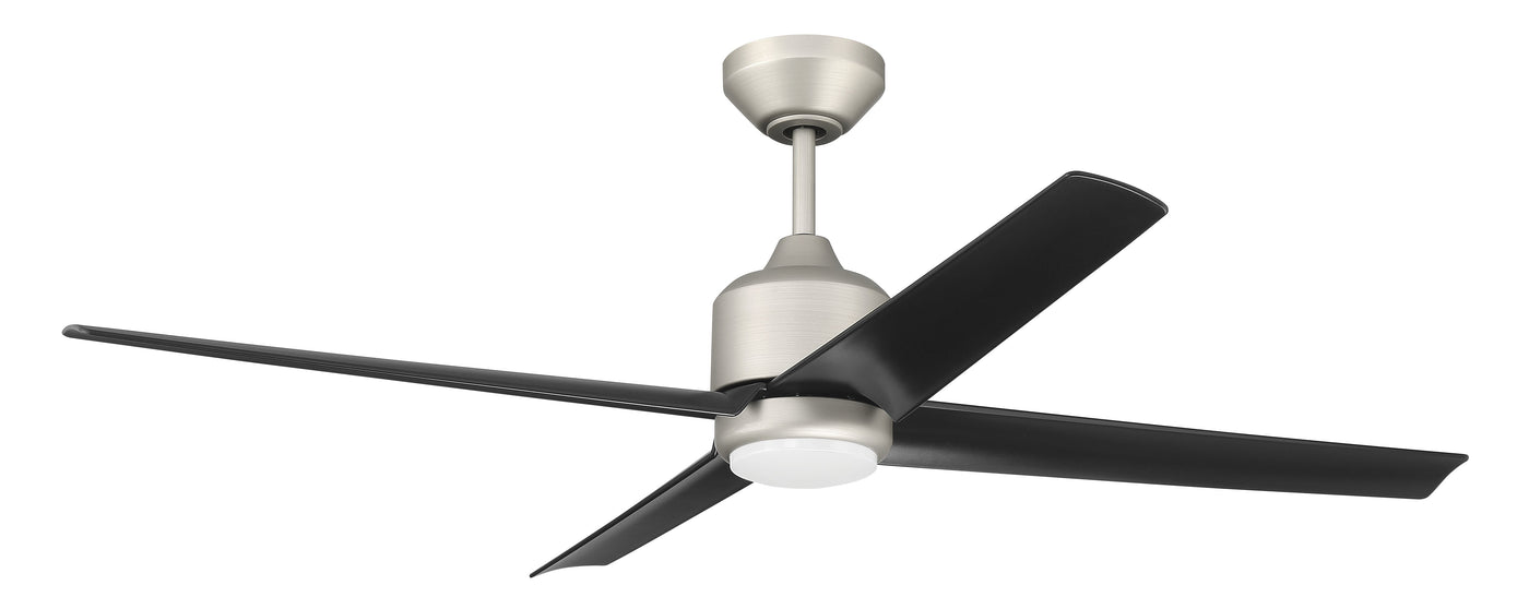 52" Quell Fan, Painted Nickel Finish, Flat Black Blades. LED Light, WIFI and Control Included Ceiling Fan CRAFTMADE