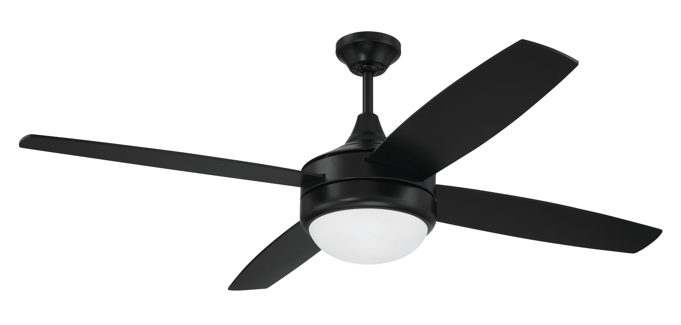 52" Phaze II 4-Blade in Flat Blak w/ Flat Black/Greywood Blades Ceiling Fan CRAFTMADE