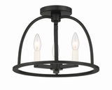 Abbott 3 Light Black Semi Flush Mount Semi Flush Crystorama