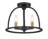 Abbott 3 Light Black Semi Flush Mount Semi Flush Crystorama