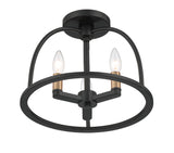 Abbott 3 Light Black Semi Flush Mount Semi Flush Crystorama