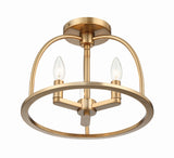 Abbott 3 Light Vibrant Gold Semi Flush Mount Semi Flush Crystorama