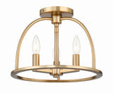 Abbott 3 Light Vibrant Gold Semi Flush Mount Semi Flush Crystorama