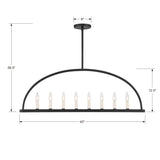 Abbott 8 Light Black Linear Chandelier Chandelier Crystorama