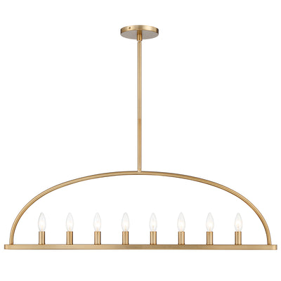 Abbott 8 Light Vibrant Gold Linear Chandelier Chandelier Crystorama