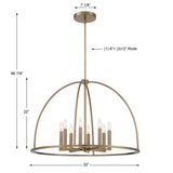 Abbott 8 Light Vibrant Gold Chandelier Chandelier Crystorama