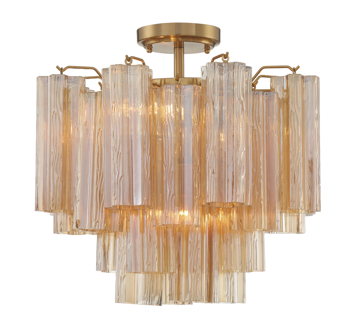 Addis 4 Light Aged Brass Semi Flush Mount Semi Flush Crystorama