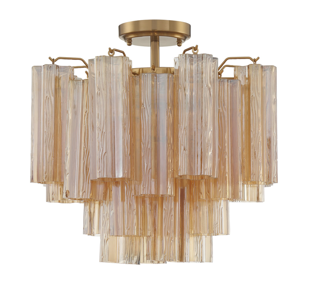 Addis 4 Light Aged Brass Semi Flush Mount Semi Flush Crystorama