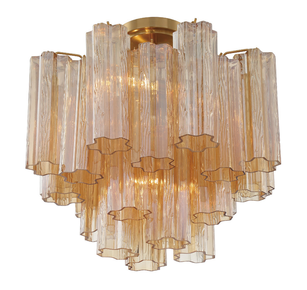 Addis 4 Light Aged Brass Semi Flush Mount Semi Flush Crystorama