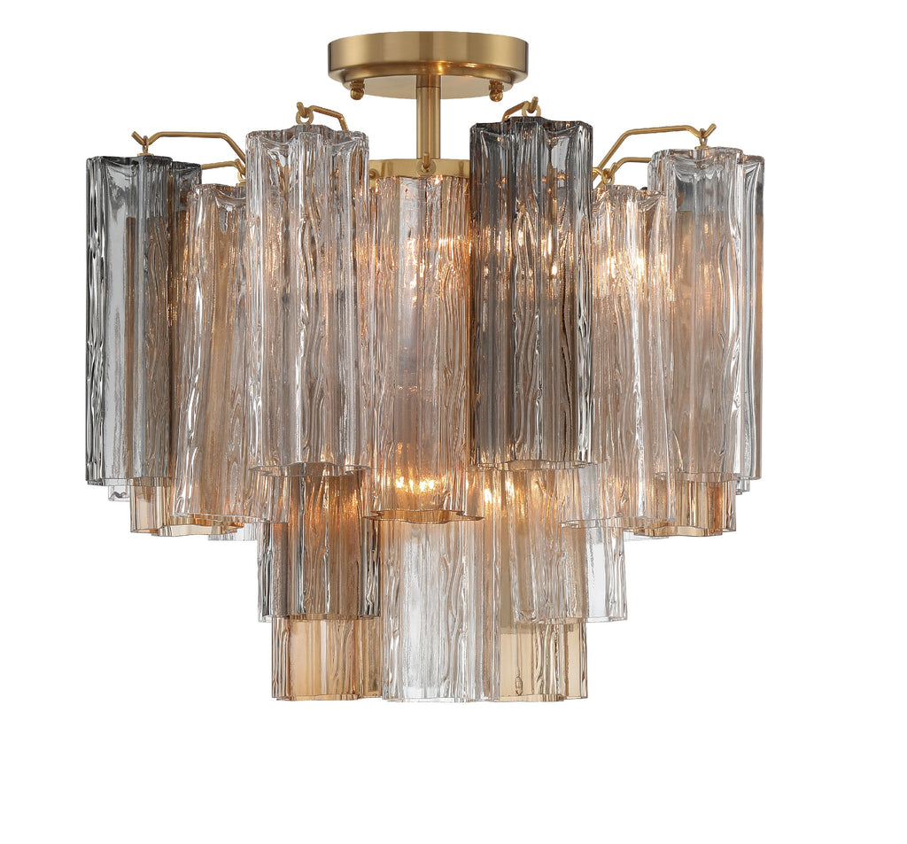 Addis 4 Light Aged Brass Semi Flush Mount Semi Flush Crystorama