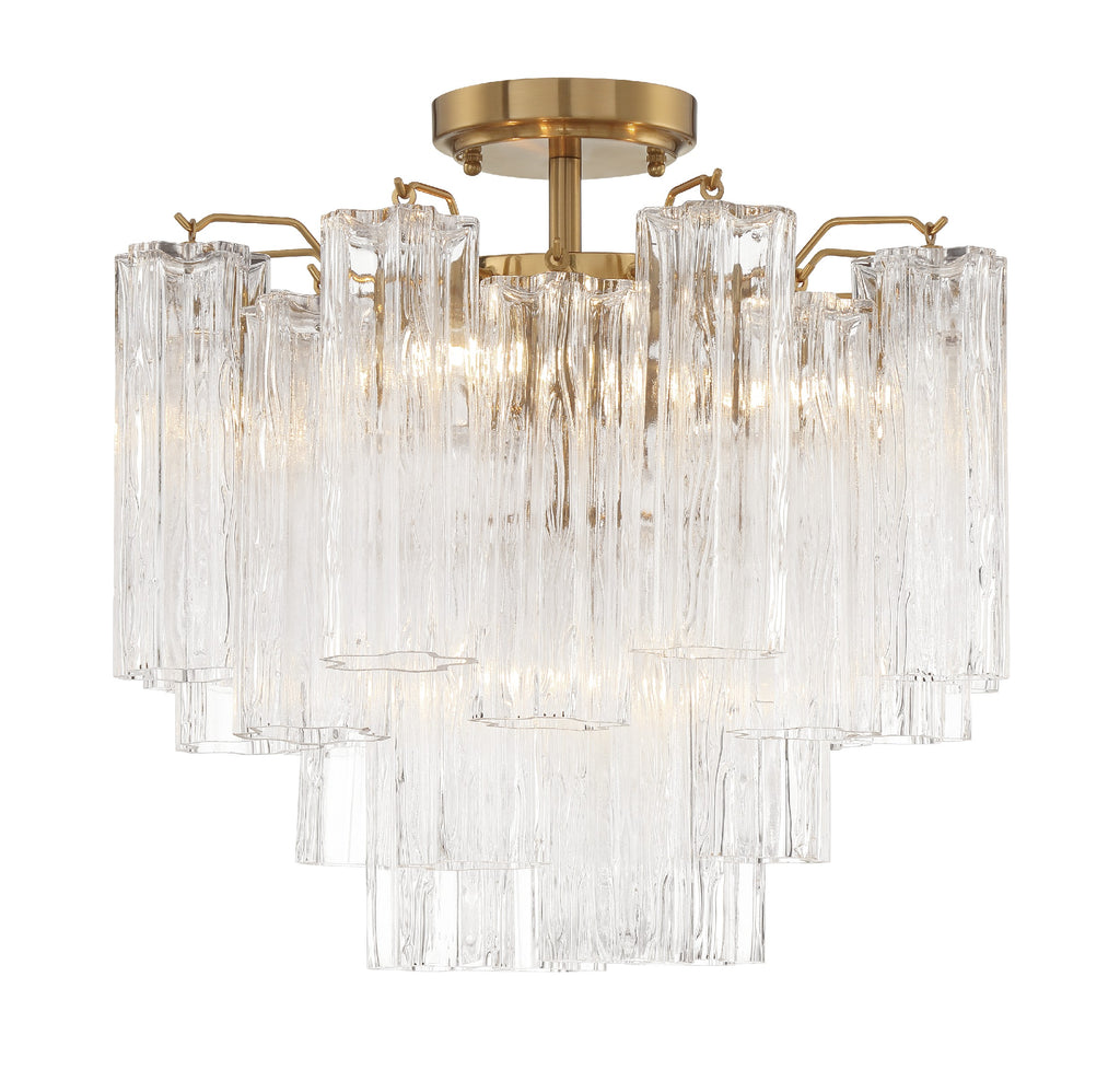 Addis 4 Light Aged Brass Semi Flush Mount Semi Flush Crystorama