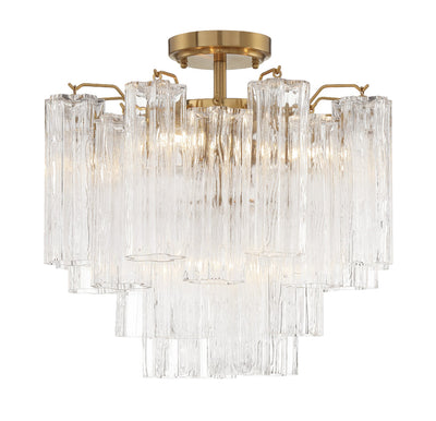 Addis 4 Light Aged Brass Semi Flush Mount Semi Flush Crystorama