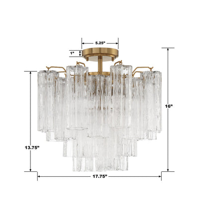 Addis 4 Light Aged Brass Semi Flush Mount Semi Flush Crystorama