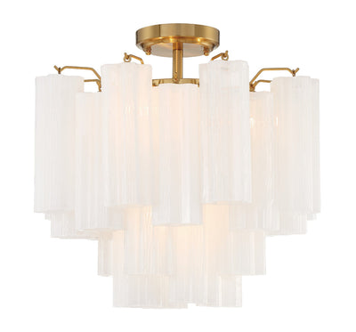 Addis 4 Light Aged Brass Semi Flush Mount Semi Flush Crystorama