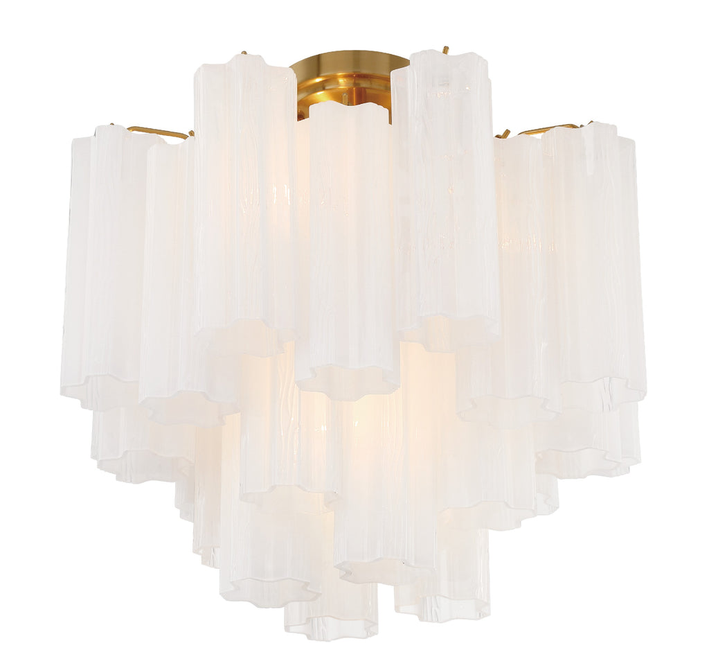 Addis 4 Light Aged Brass Semi Flush Mount Semi Flush Crystorama