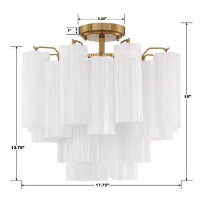 Addis 4 Light Aged Brass Semi Flush Mount Semi Flush Crystorama