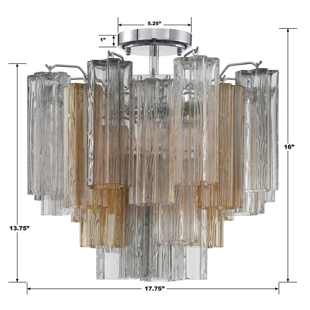 Addis 4 Light Polished Chrome Semi Flush Mount Semi Flush Crystorama